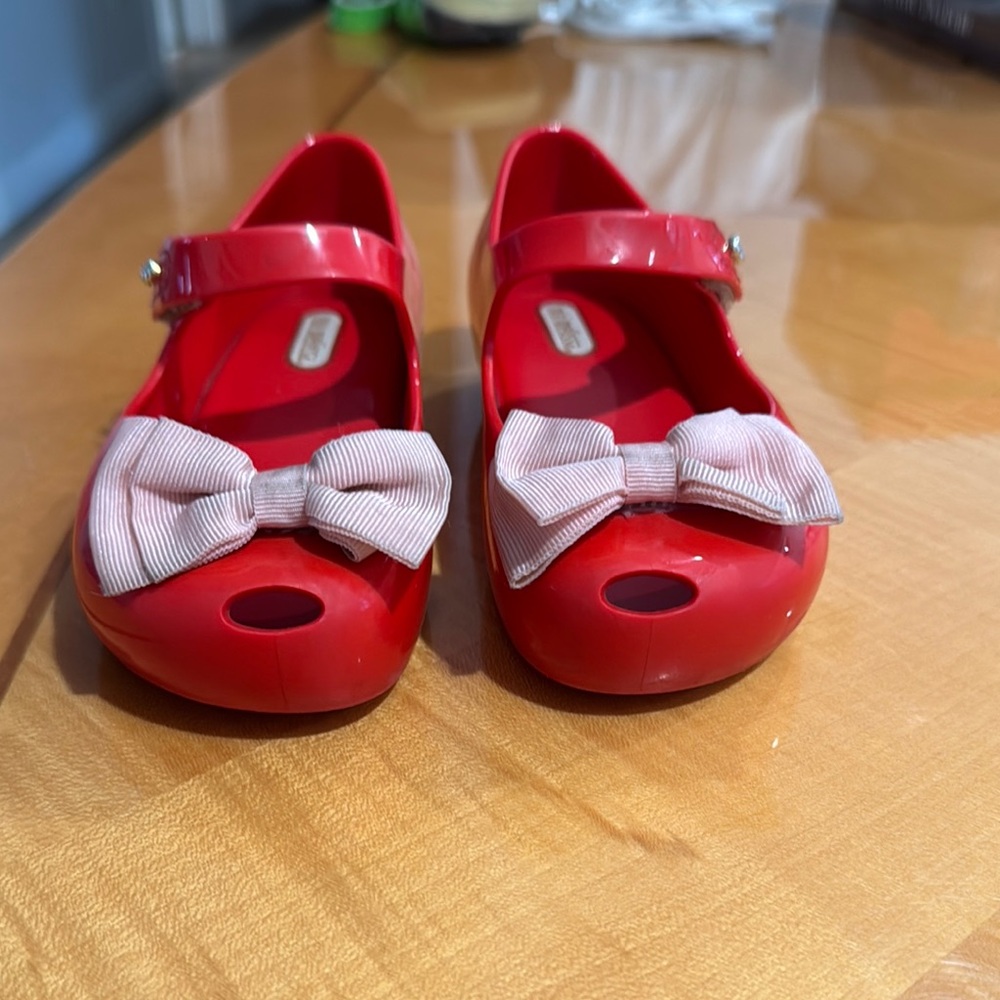 Melissa Red Kids Shoes with Bow mini size 10
